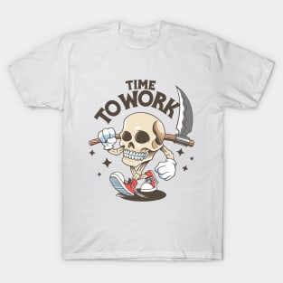 cute skull time to work T-Shirt